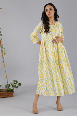 Collection of Gathered cotton handblock printed kurti in a gallery layout