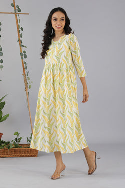 Collection of Gathered cotton handblock printed kurti in a gallery layout