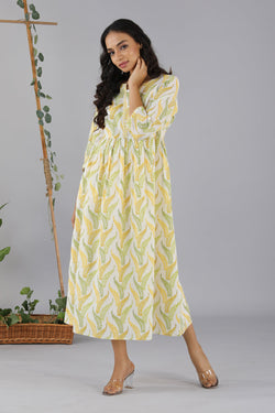 Collection of Gathered cotton handblock printed kurti in a gallery layout