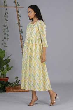 Collection of Gathered cotton handblock printed kurti in a gallery layout