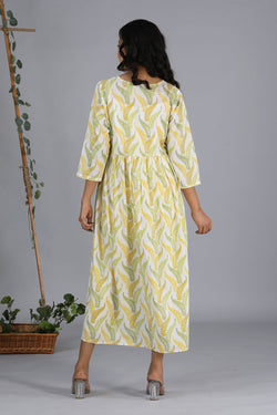 Collection of Gathered cotton handblock printed kurti in a gallery layout