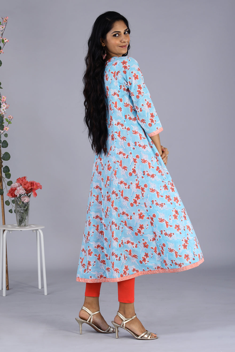 Handblock printed long kurti