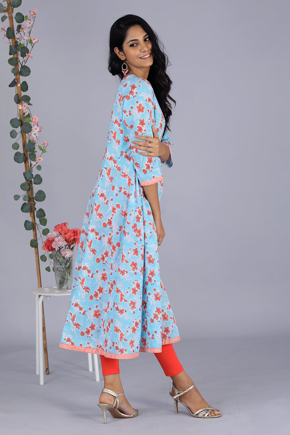 Handblock printed long kurti