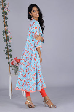 Image of Handblock printed long kurti