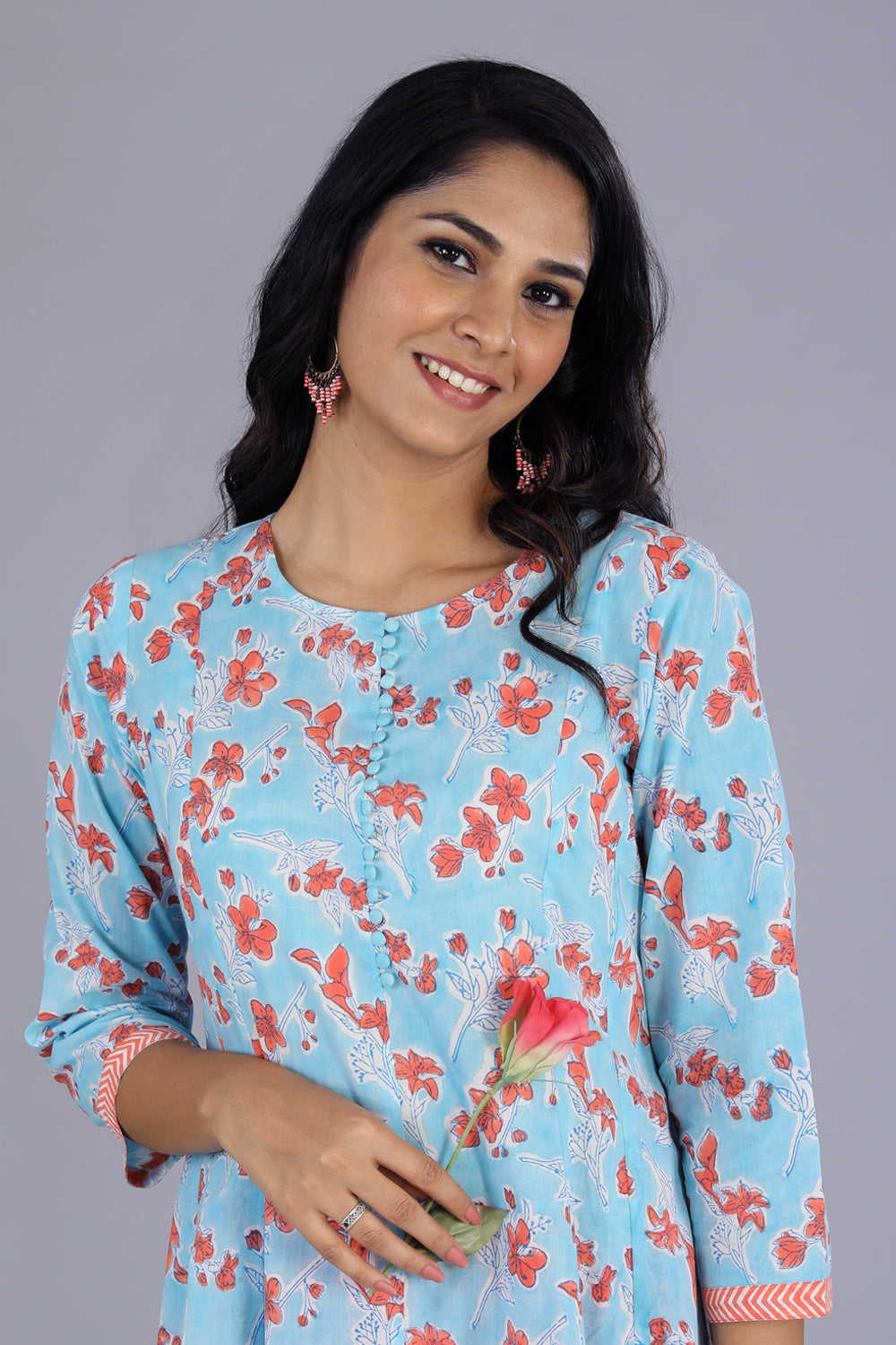 Handblock printed long kurti