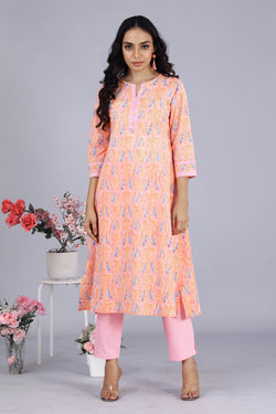 Collection of Hand block printed kurti in a gallery layout