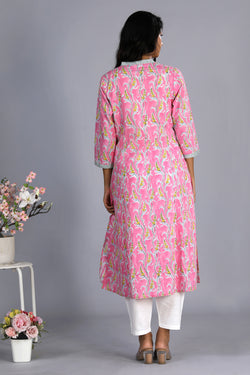 Collection of Climber creeper block printed cotton kurti in a gallery layout