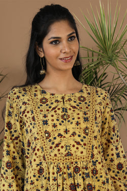 Collection of Ajrak handblock printed cotton kurti in a gallery layout