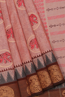 Collection of Hand block printed cotton saree in a gallery layout