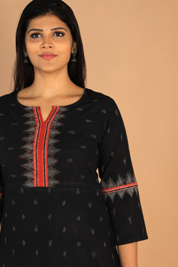 Collection of Bagru block printed Pochampally Ikat kurta in a gallery layout