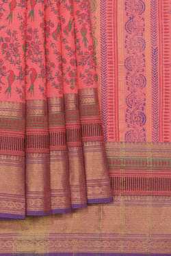 Collection of Hand block printed cotton saree in a gallery layout