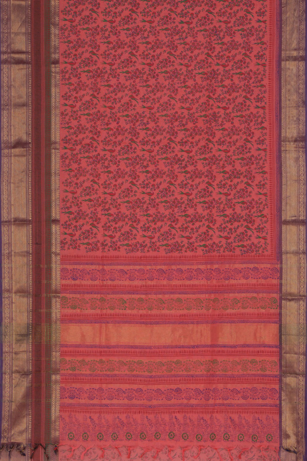 Collection of Hand block printed cotton saree in a gallery layout