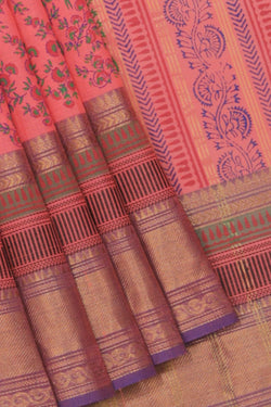 Collection of Hand block printed cotton saree in a gallery layout