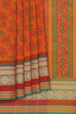 Collection of Hand block printed cotton saree in a gallery layout