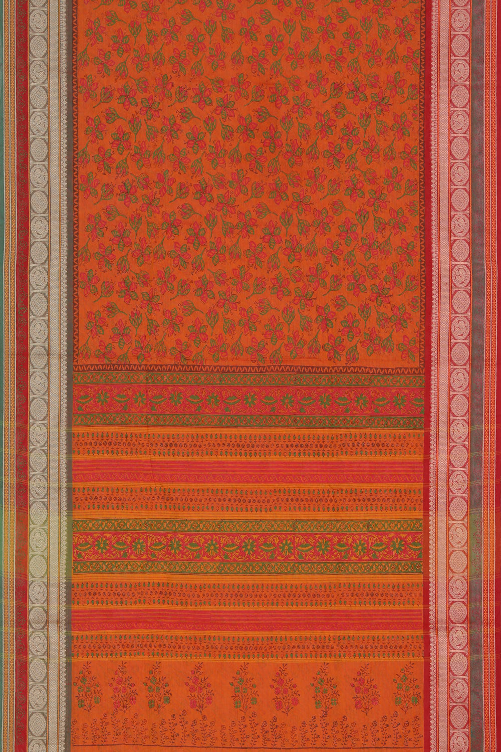 Collection of Hand block printed cotton saree in a gallery layout