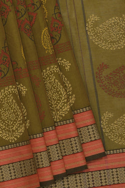 Collection of Hand block printed cotton saree in a gallery layout