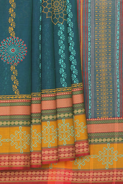 Collection of Hand block printed cotton saree in a gallery layout