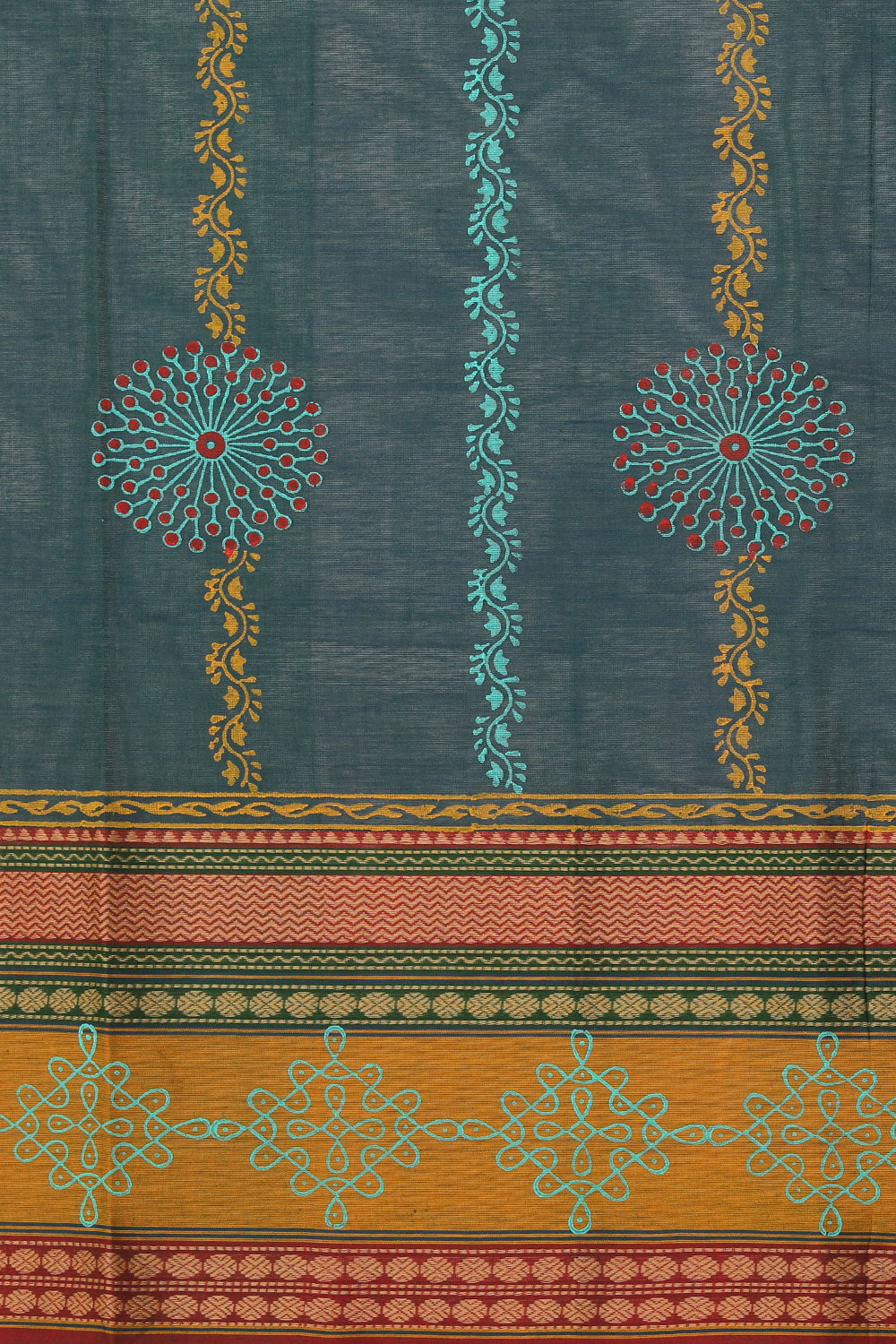 Collection of Hand block printed cotton saree in a gallery layout