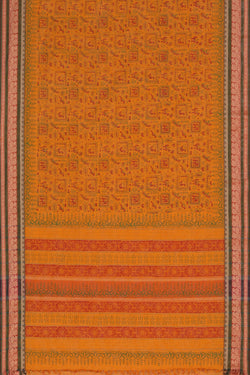 Image of Hand block printed cotton saree