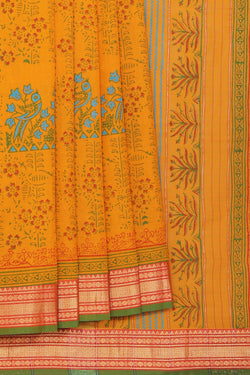 Collection of Hand block printed cotton saree in a gallery layout