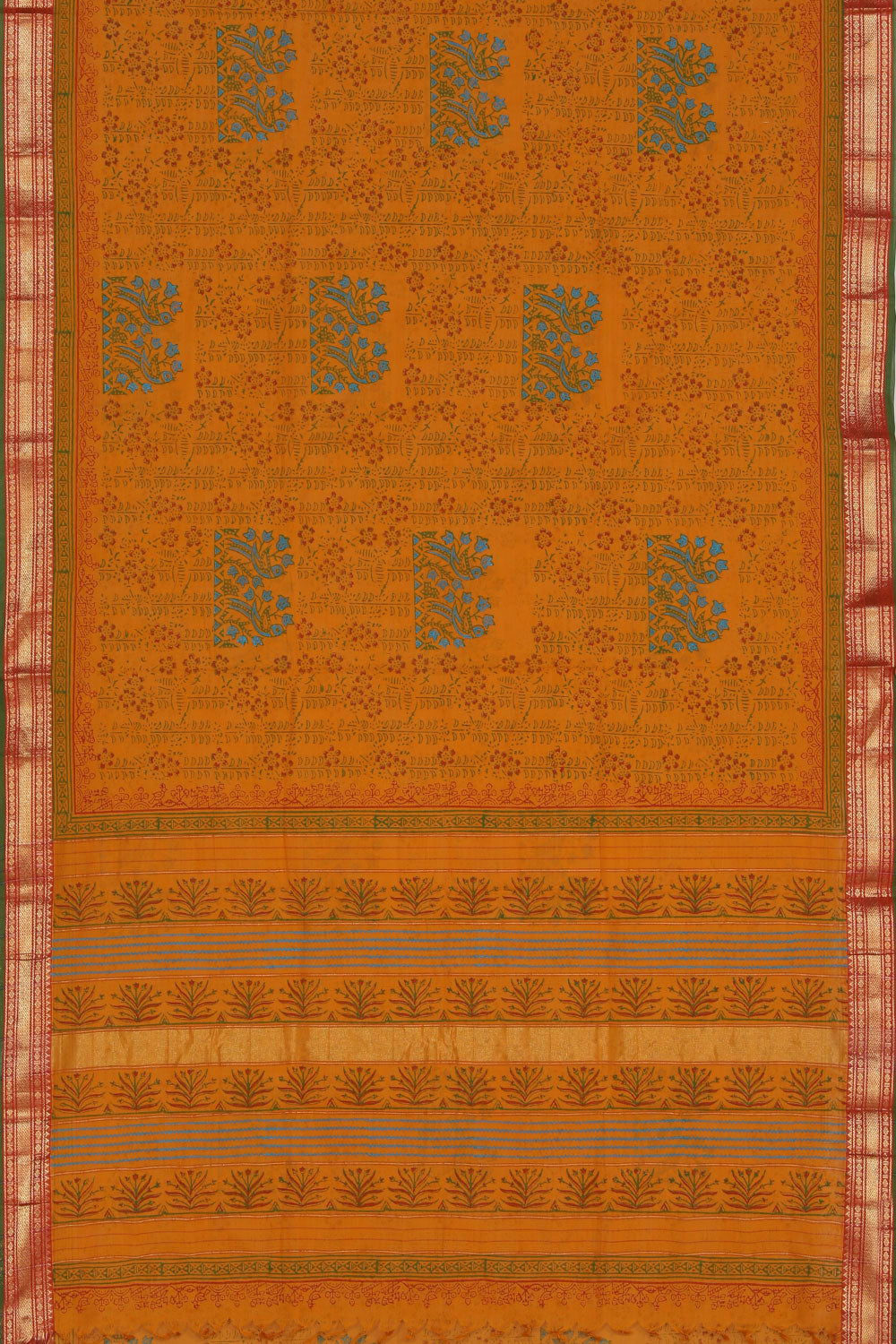 Collection of Hand block printed cotton saree in a gallery layout