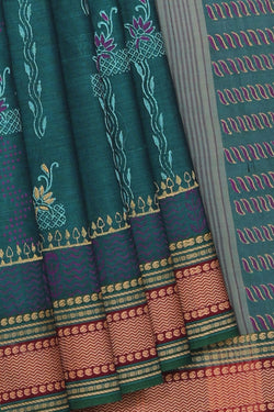 Collection of Hand block printed cotton saree in a gallery layout