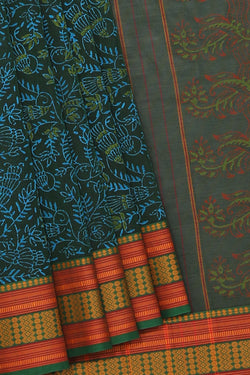 Collection of Hand block printed cotton saree in a gallery layout