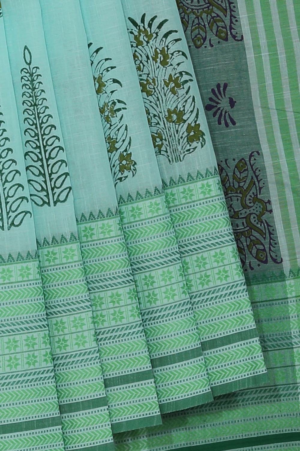 Collection of Hand block printed cotton saree in a gallery layout