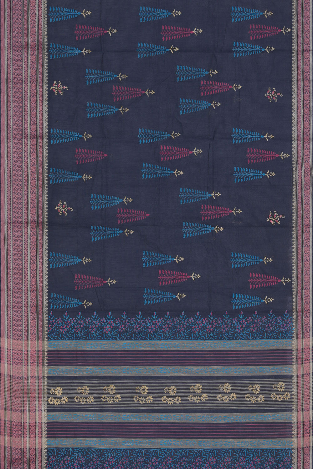 Collection of Hand block printed cotton saree in a gallery layout