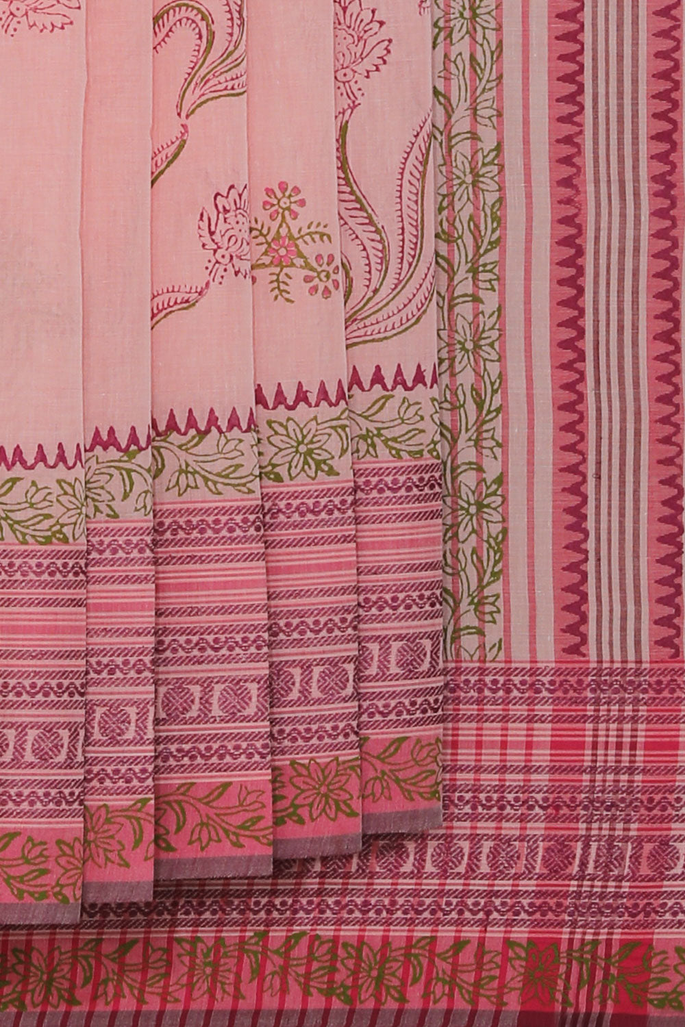 Collection of Hand block printed cotton saree in a gallery layout