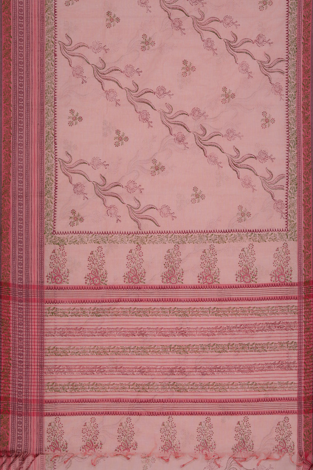 Collection of Hand block printed cotton saree in a gallery layout