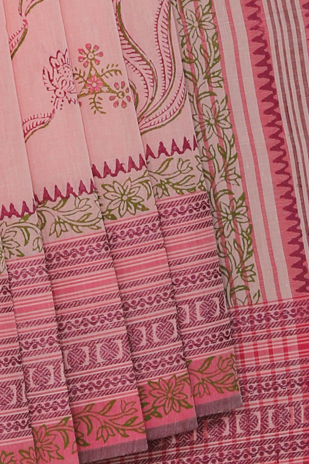 Collection of Hand block printed cotton saree in a gallery layout