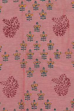 Image of Hand block printed cotton saree