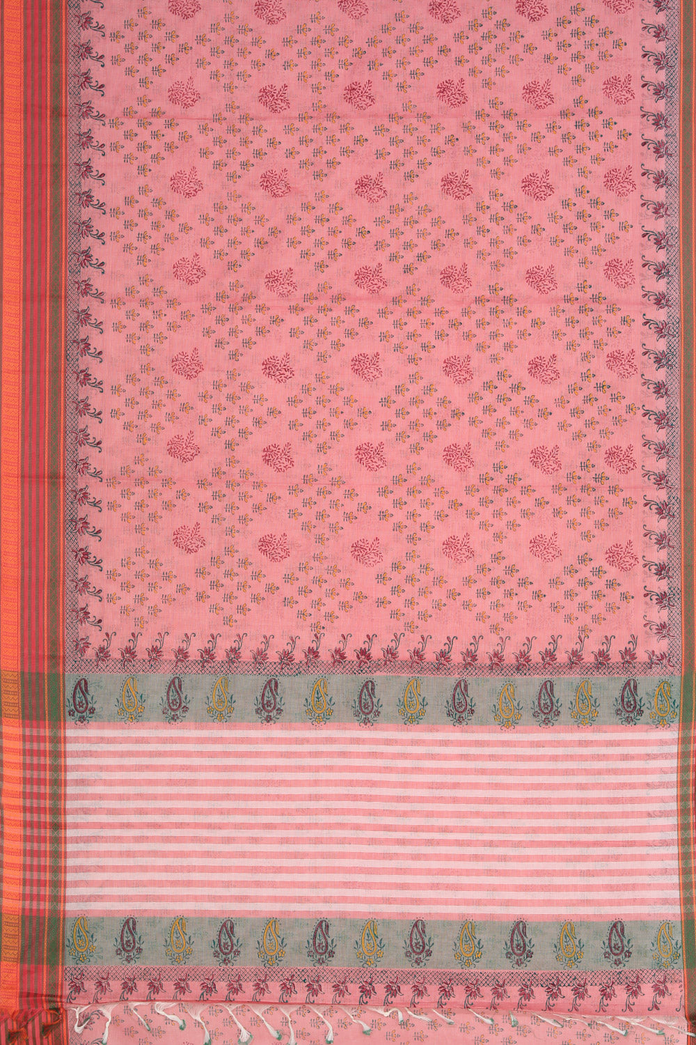 Collection of Hand block printed cotton saree in a gallery layout