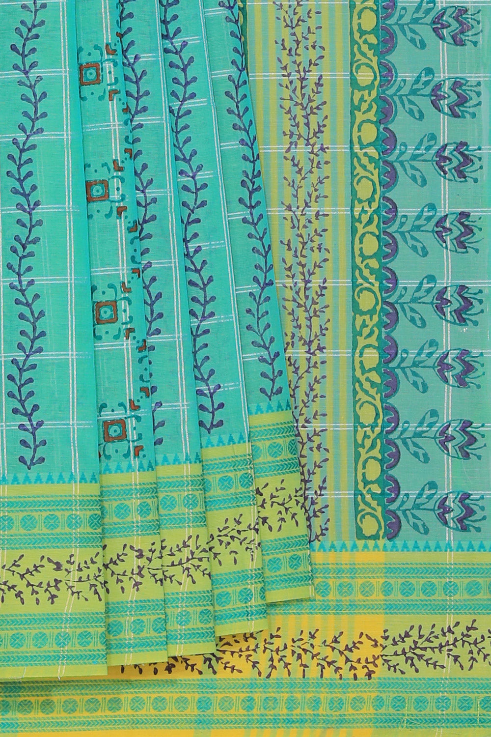 Collection of Hand block printed cotton saree in a gallery layout