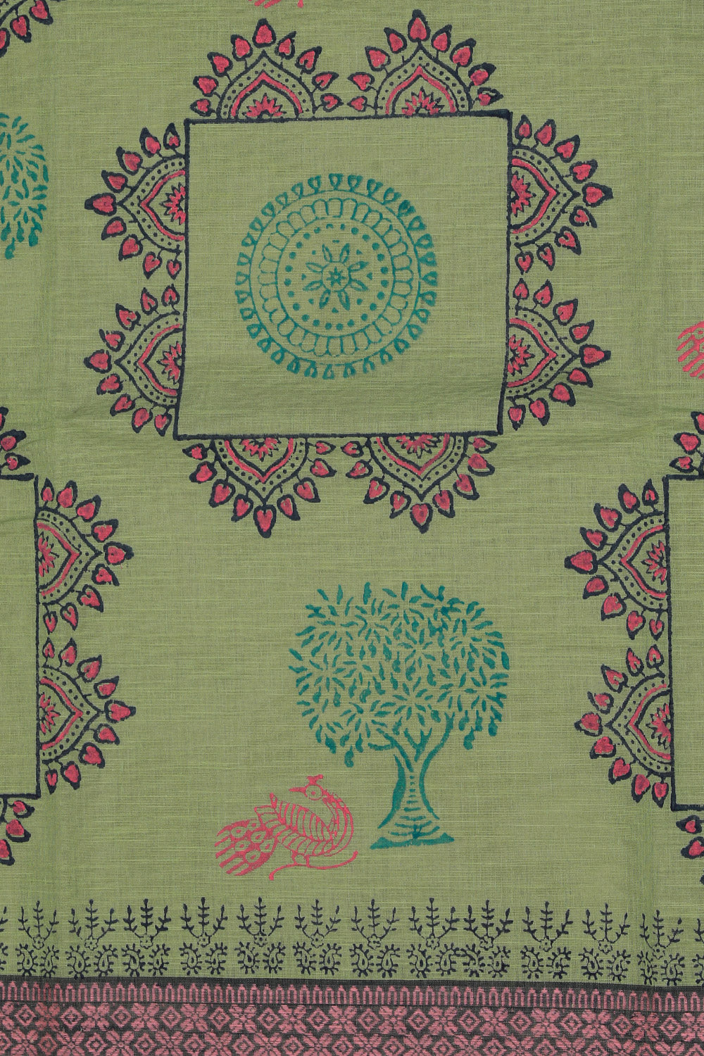 Collection of Hand block printed cotton saree in a gallery layout