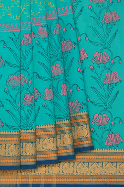 Collection of Hand block printed cotton saree in a gallery layout