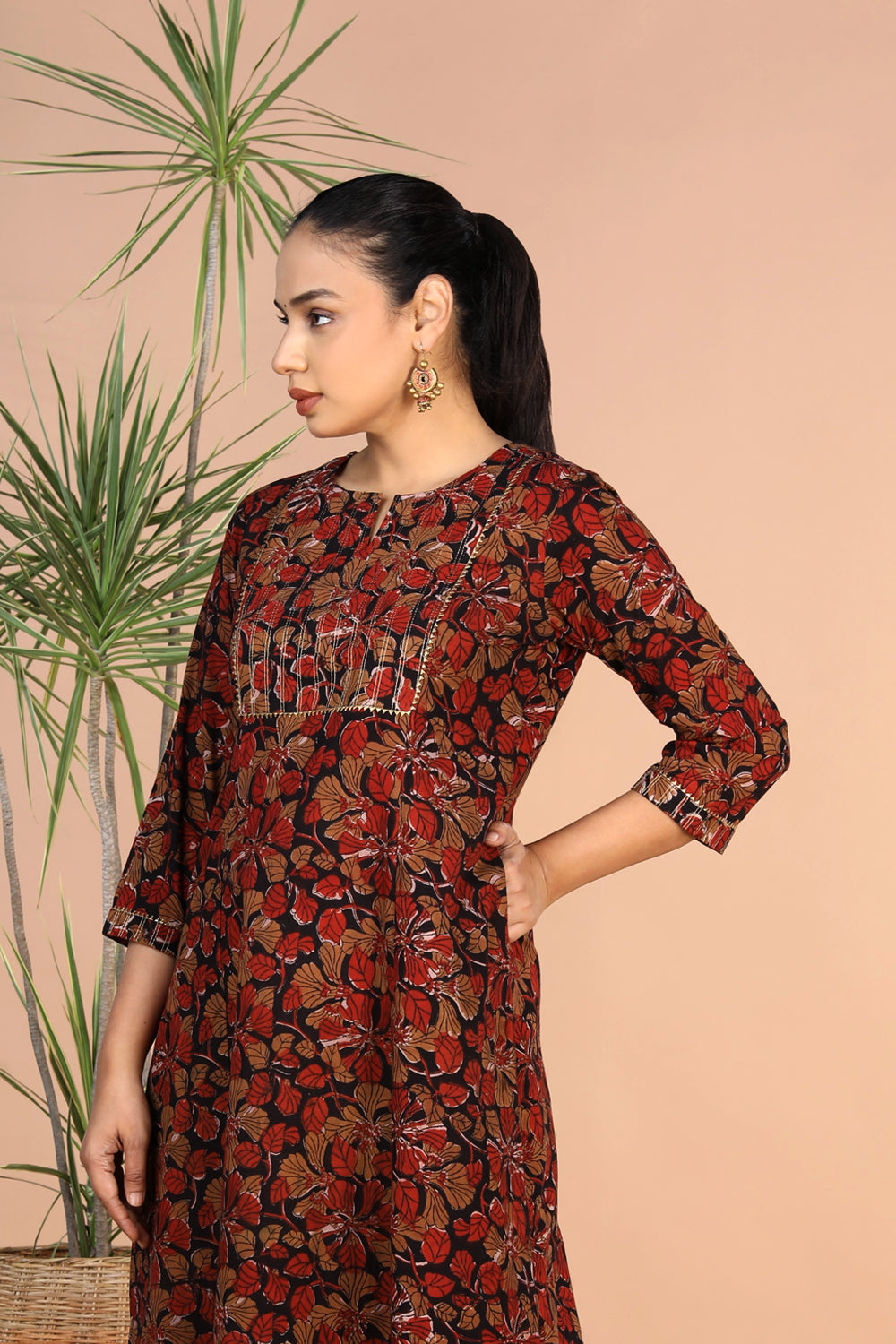 Cotton floral Bagru handblock printed kurti