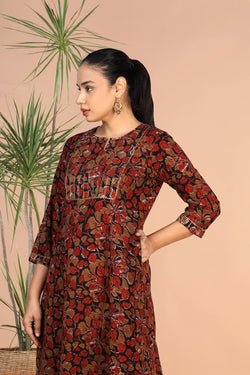 Image of Cotton floral Bagru handblock printed kurti