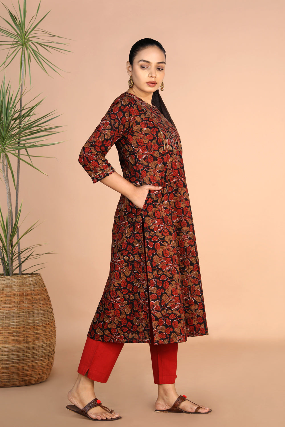 Cotton floral Bagru handblock printed kurti