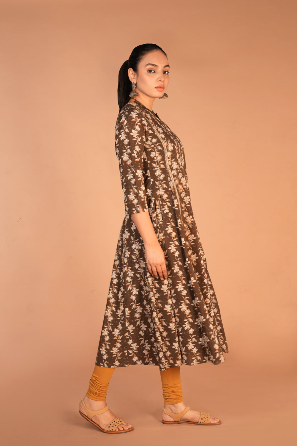 Image of Fern green Bagru cotton handblock printed kurta