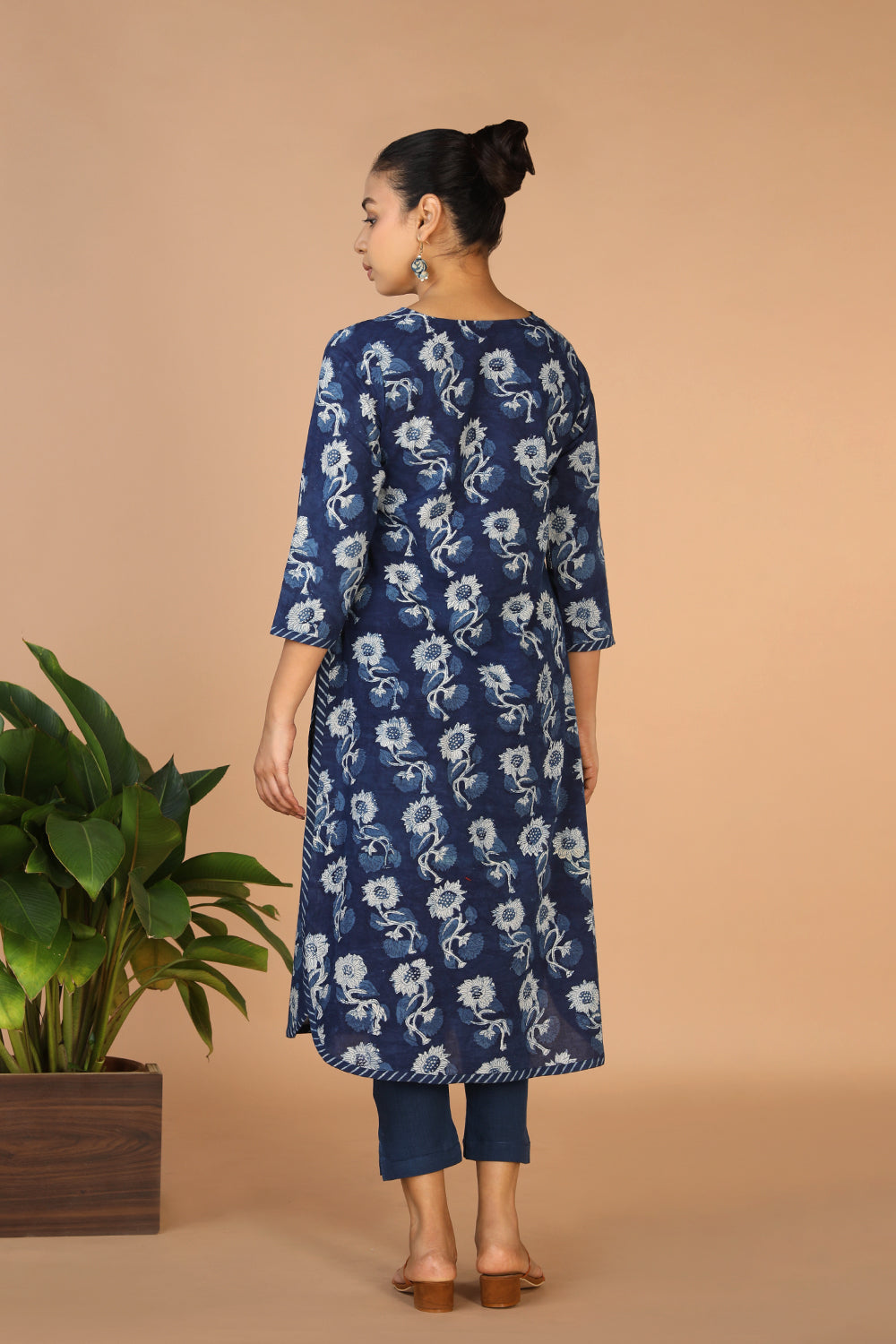 Image of Indigo Bagru Handblock printed Kurta