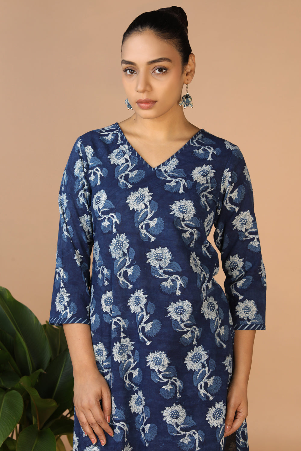 Image of Indigo Bagru Handblock printed Kurta