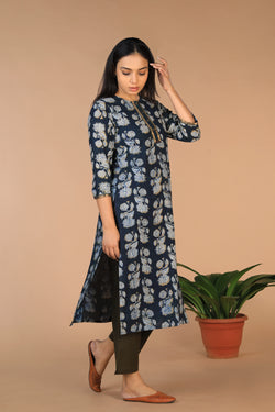 Image of Bagru block printed ethnic Kurti