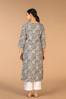 Collection of Cotton Bagru floral block printed Kurti in a gallery layout