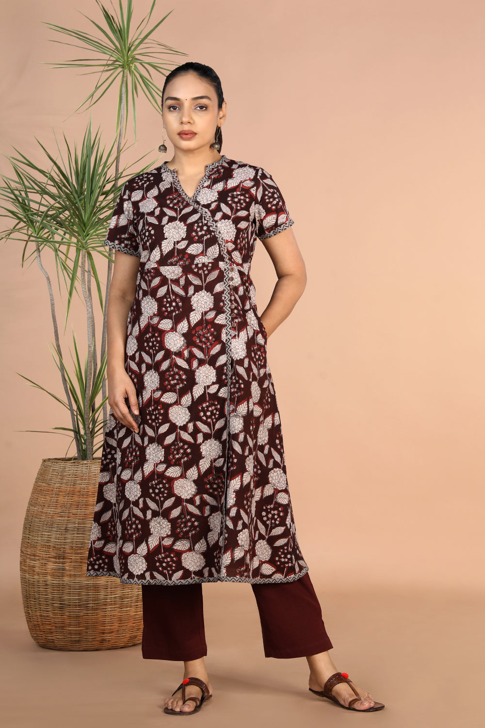 Bagru handblock printed cotton Angrakha Kurti