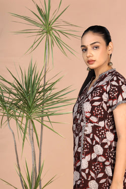 Image of Bagru handblock printed cotton Angrakha Kurti