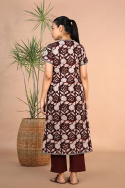 Image of Bagru handblock printed cotton Angrakha Kurti