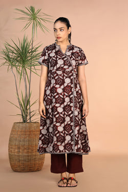 Image of Bagru handblock printed cotton Angrakha Kurti