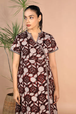 Image of Bagru handblock printed cotton Angrakha Kurti